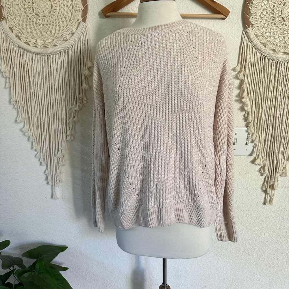 Serpentine cream chenille sweater large loose fit